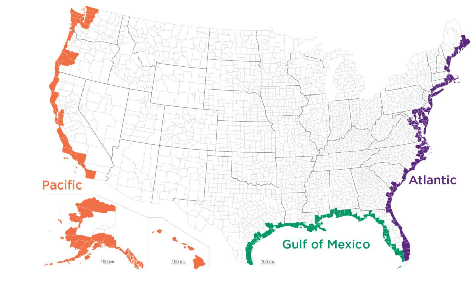 United States Census Bureau: Coastline America - Insurance Information ...